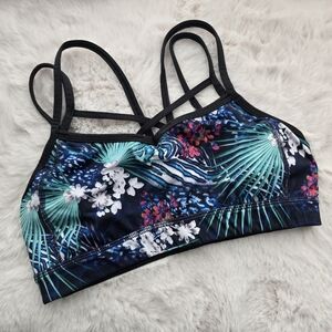 Zella Strappy Tropical Print Sports Bra